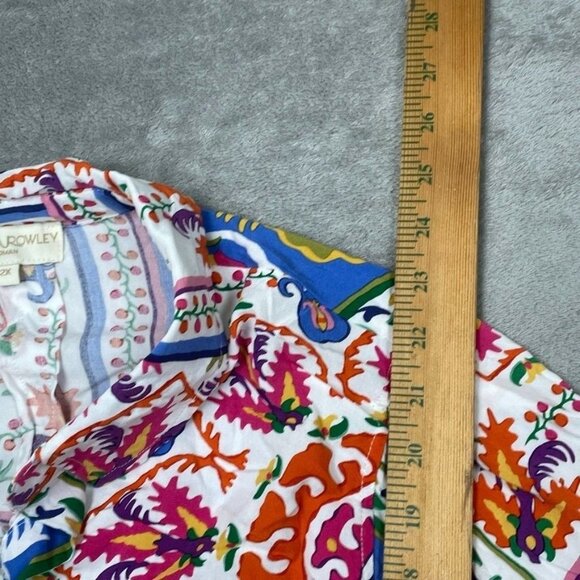 Cynthia Rowley Womens Multicolor Patterned Button-Up Shirt Plus 2X a0465 - Picture 3 of 7